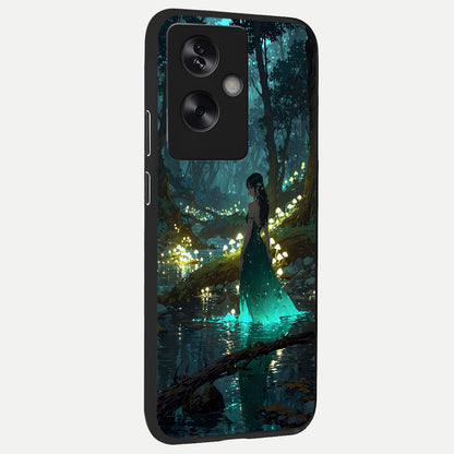  Enchanted Forest Glow back cover For Oppo A79 slim fit glass case with vibrant aesthetic design