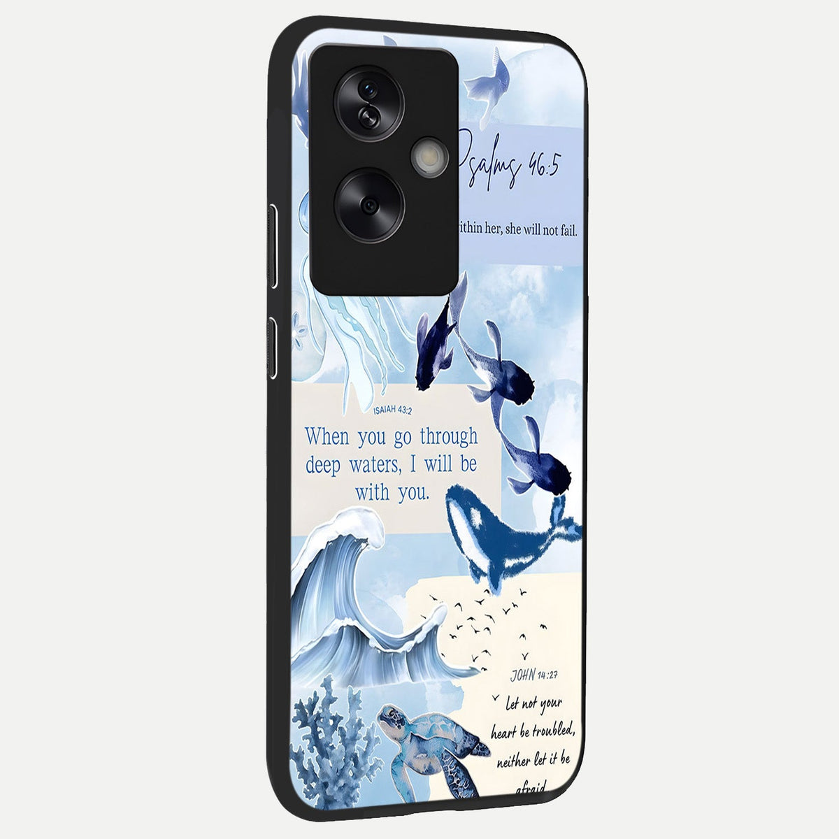 Faithful Ocean Promise back cover For Oppo A79 slim fit glass case with vibrant aesthetic design