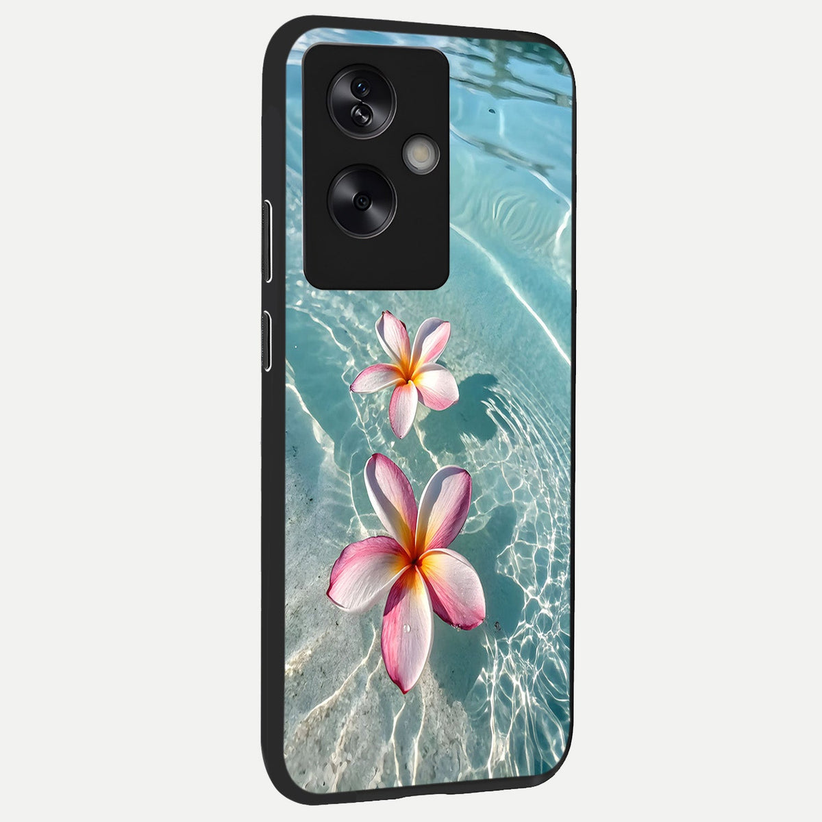  Floating Bloom Bliss back cover For Oppo A79 slim fit glass case with vibrant aesthetic design