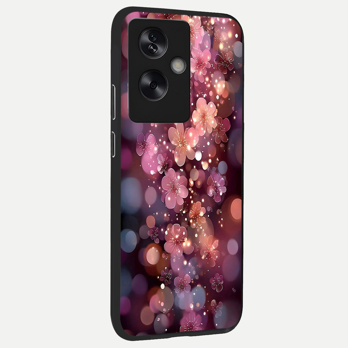  Glowing Petal Bliss back cover For Oppo A79 slim fit glass case with vibrant aesthetic design