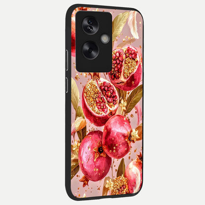 Golden Bloom Glow back cover For Oppo A79 slim fit glass case with vibrant aesthetic design