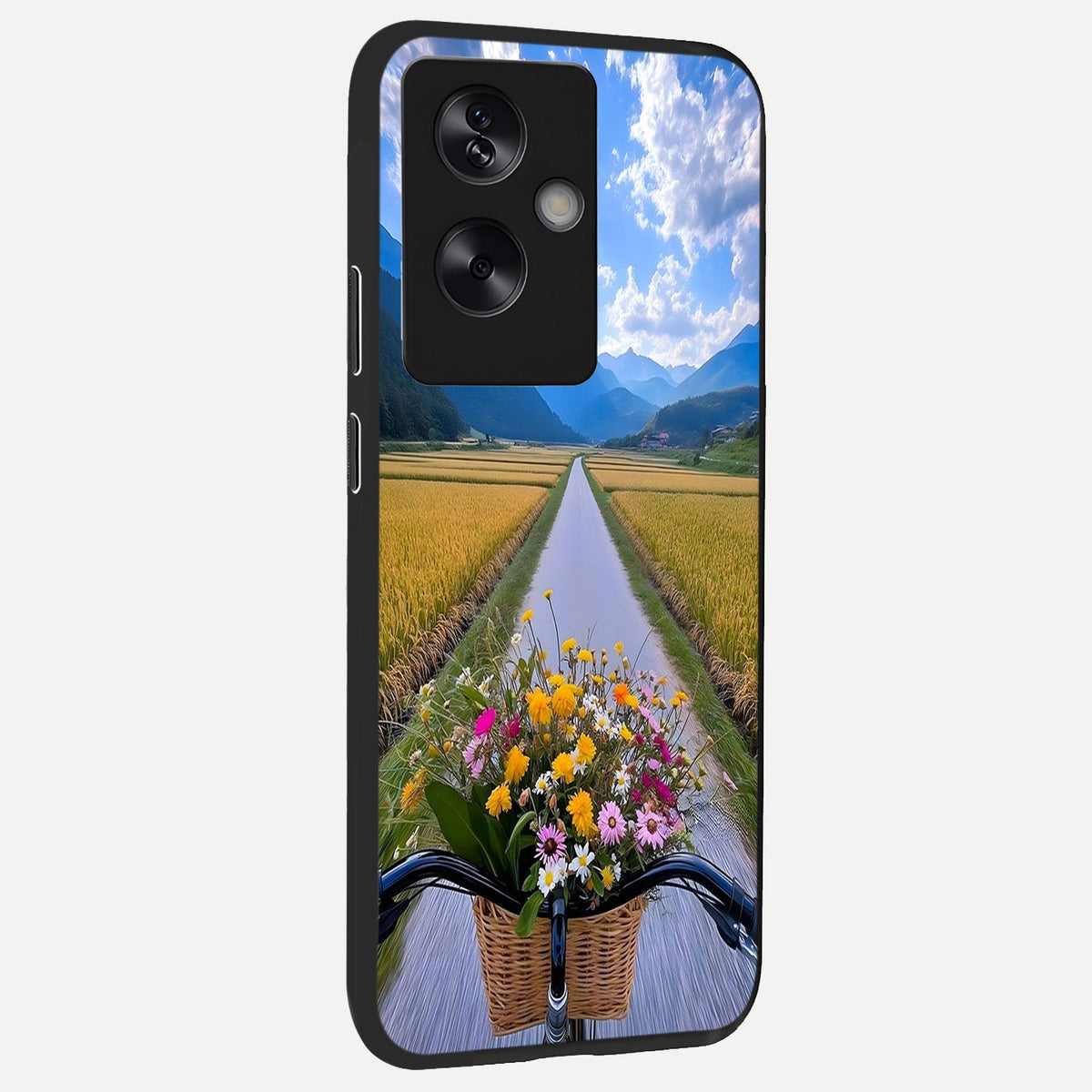  Golden Field Journey back cover For Oppo A79 slim fit glass case with vibrant aesthetic design