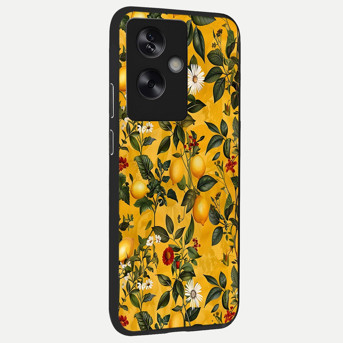  Golden Lemon Field back cover For Oppo A79 slim fit glass case with vibrant aesthetic design