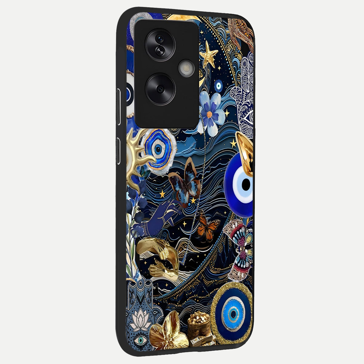  Golden Moon Magic back cover For Oppo A79 slim fit glass case with vibrant aesthetic design