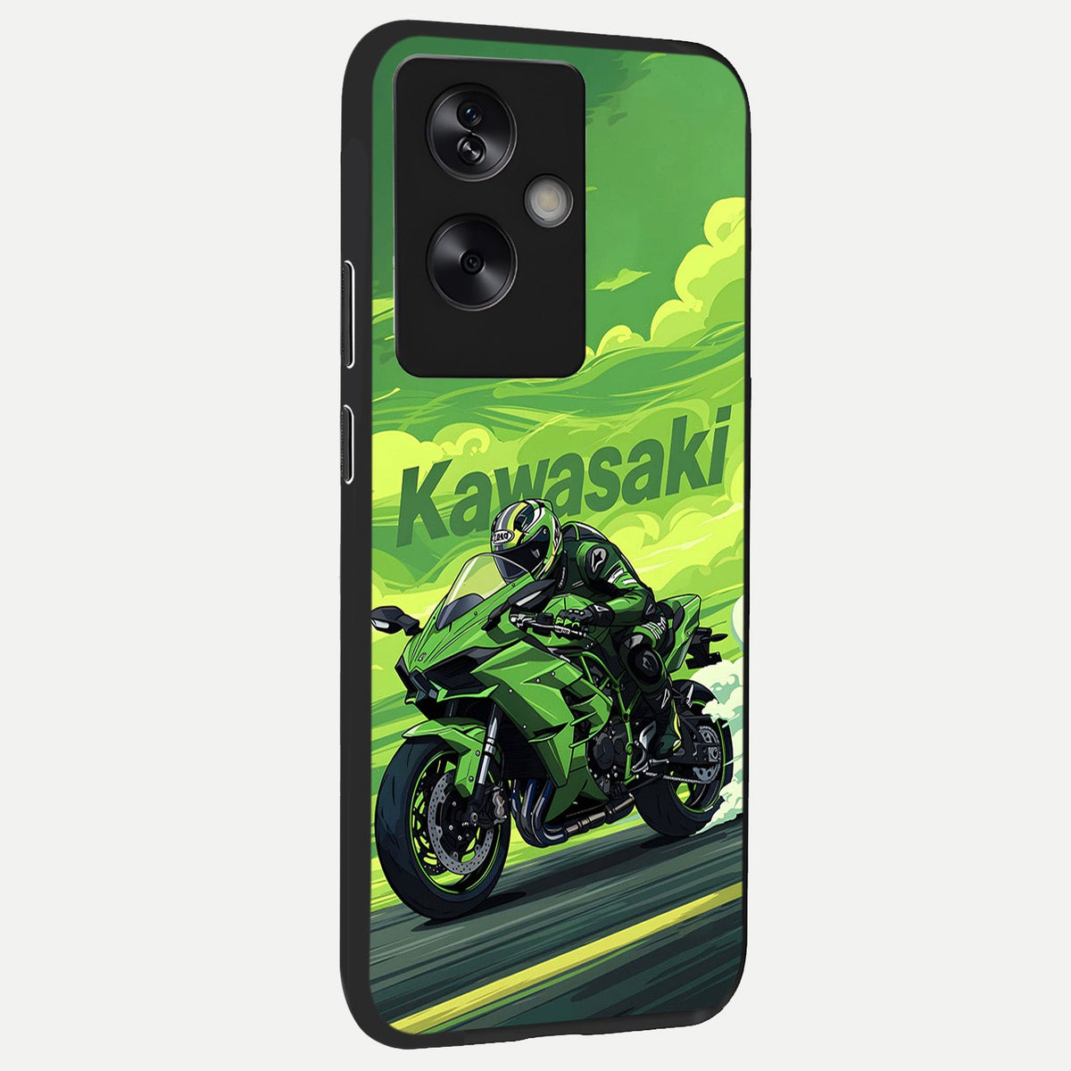  Greenery Sky back cover For Oppo A79 slim fit glass case with vibrant aesthetic design