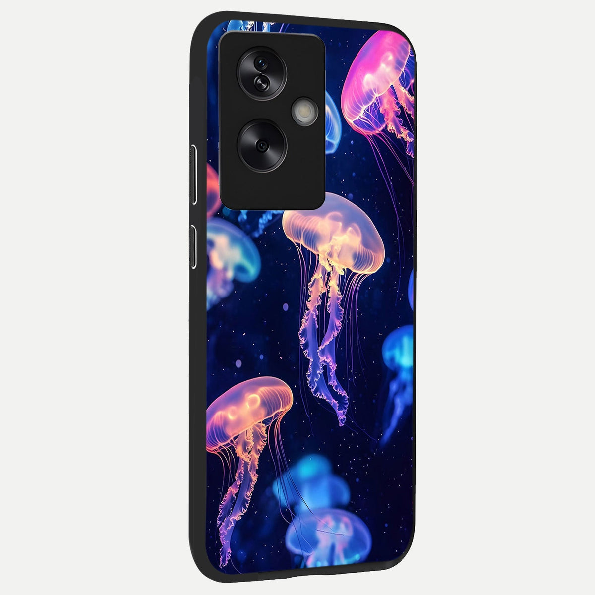  Jellyfish Pattern back cover For Oppo A79 slim fit glass case with vibrant aesthetic design