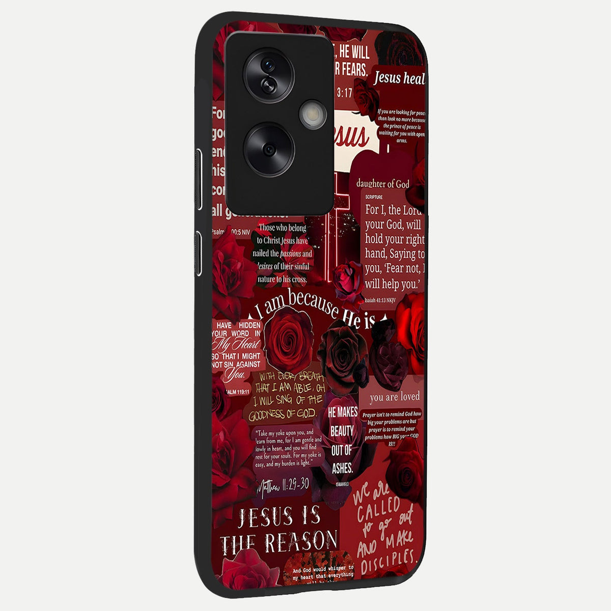  Jesus Love Heals back cover For Oppo A79 slim fit glass case with vibrant aesthetic design