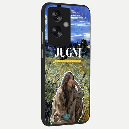  Jugni Soul Vibes back cover For Oppo A79 slim fit glass case with vibrant aesthetic design