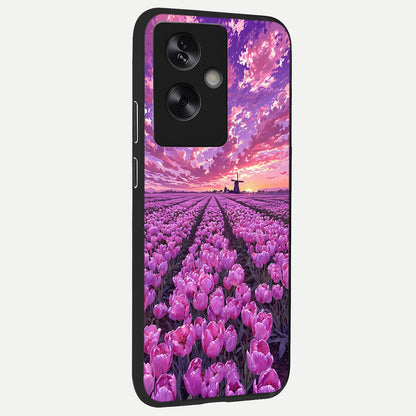  Lavender Dream Skies back cover For Oppo A79 slim fit glass case with vibrant aesthetic design