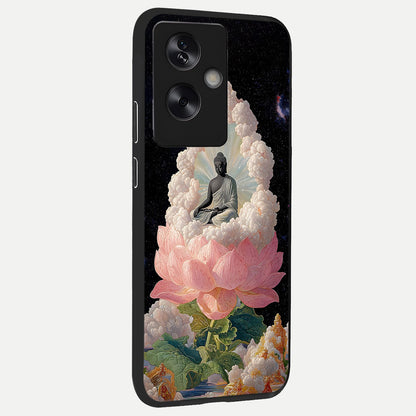  Lotus Divine Peace back cover For Oppo A79 slim fit glass case with vibrant aesthetic design