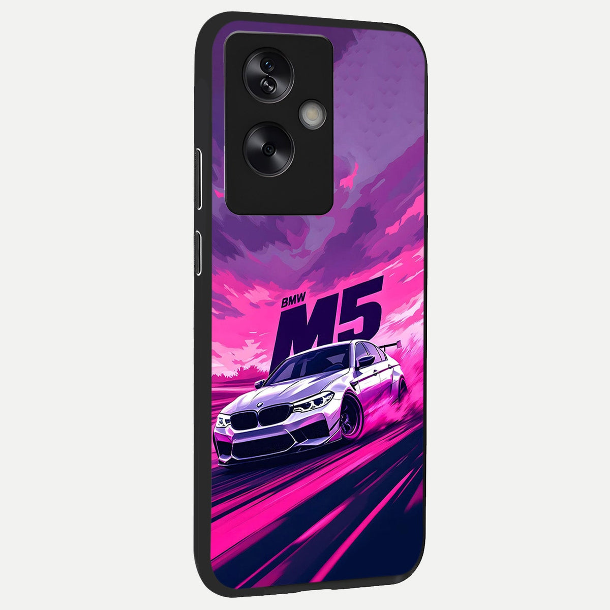  MS Neon Car back cover For Oppo A79 slim fit glass case with vibrant aesthetic design