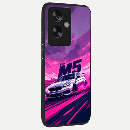  MS Neon Car back cover For Oppo A79 slim fit glass case with vibrant aesthetic design