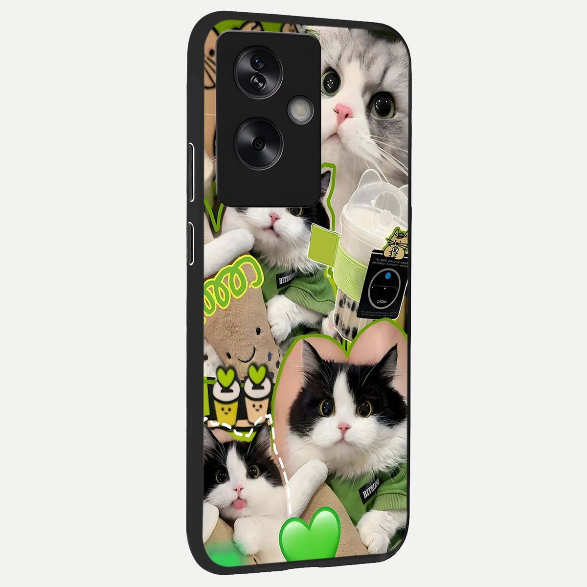  Matcha Cats Mood back cover For Oppo A79 slim fit glass case with vibrant aesthetic design