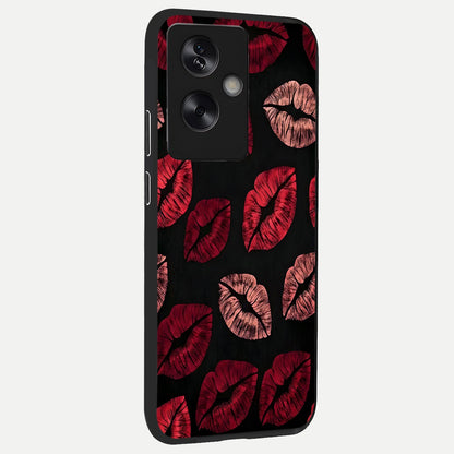  Midnight Kiss Love back cover For Oppo A79 slim fit glass case with vibrant aesthetic design