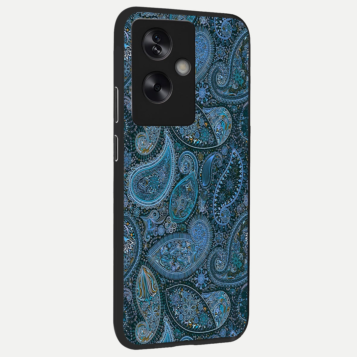  Midnight Paisley Glow back cover For Oppo A79 slim fit glass case with vibrant aesthetic design