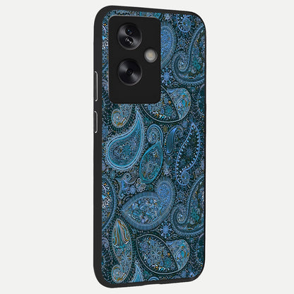  Midnight Paisley Glow back cover For Oppo A79 slim fit glass case with vibrant aesthetic design