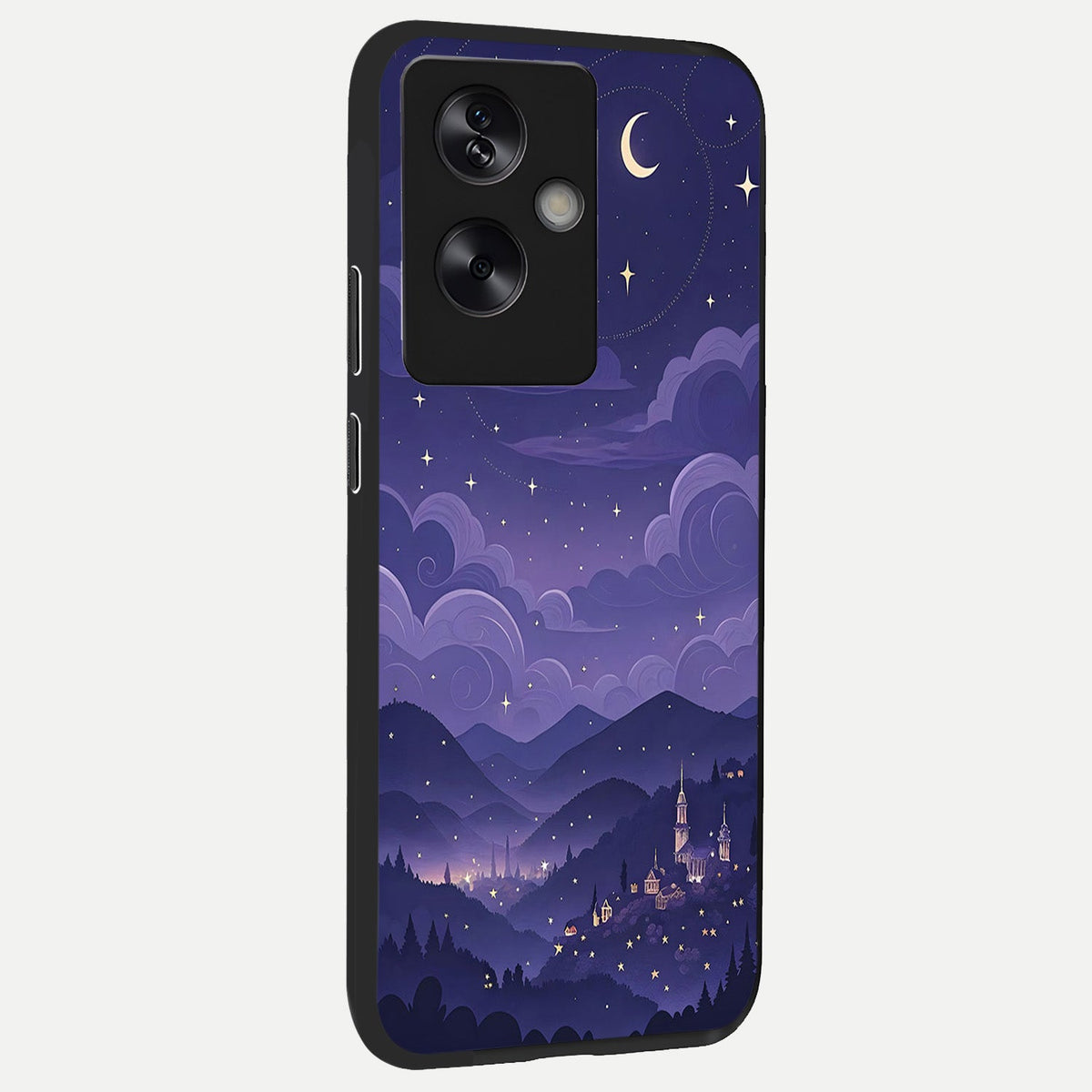  Minimal Night View back cover For Oppo A79 slim fit glass case with vibrant aesthetic design