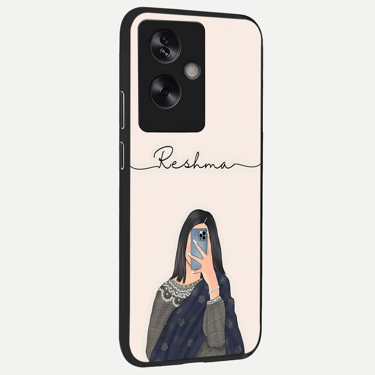  Mirror Mood Muse With Custom Name back cover For Oppo A79 slim fit glass case with vibrant aesthetic design