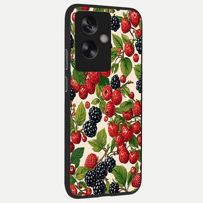  Mixed Berry Collage back cover For Oppo A79 slim fit glass case with vibrant aesthetic design
