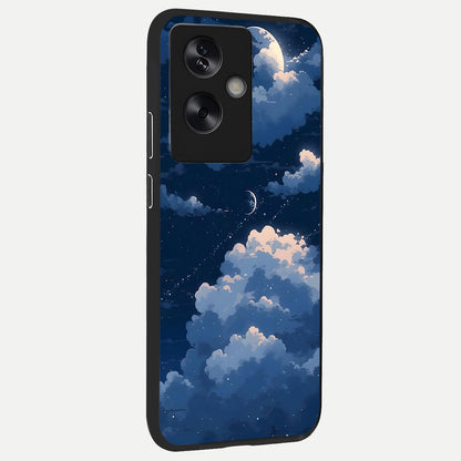  Moon Dream Haze back cover For Oppo A79 slim fit glass case with vibrant aesthetic design