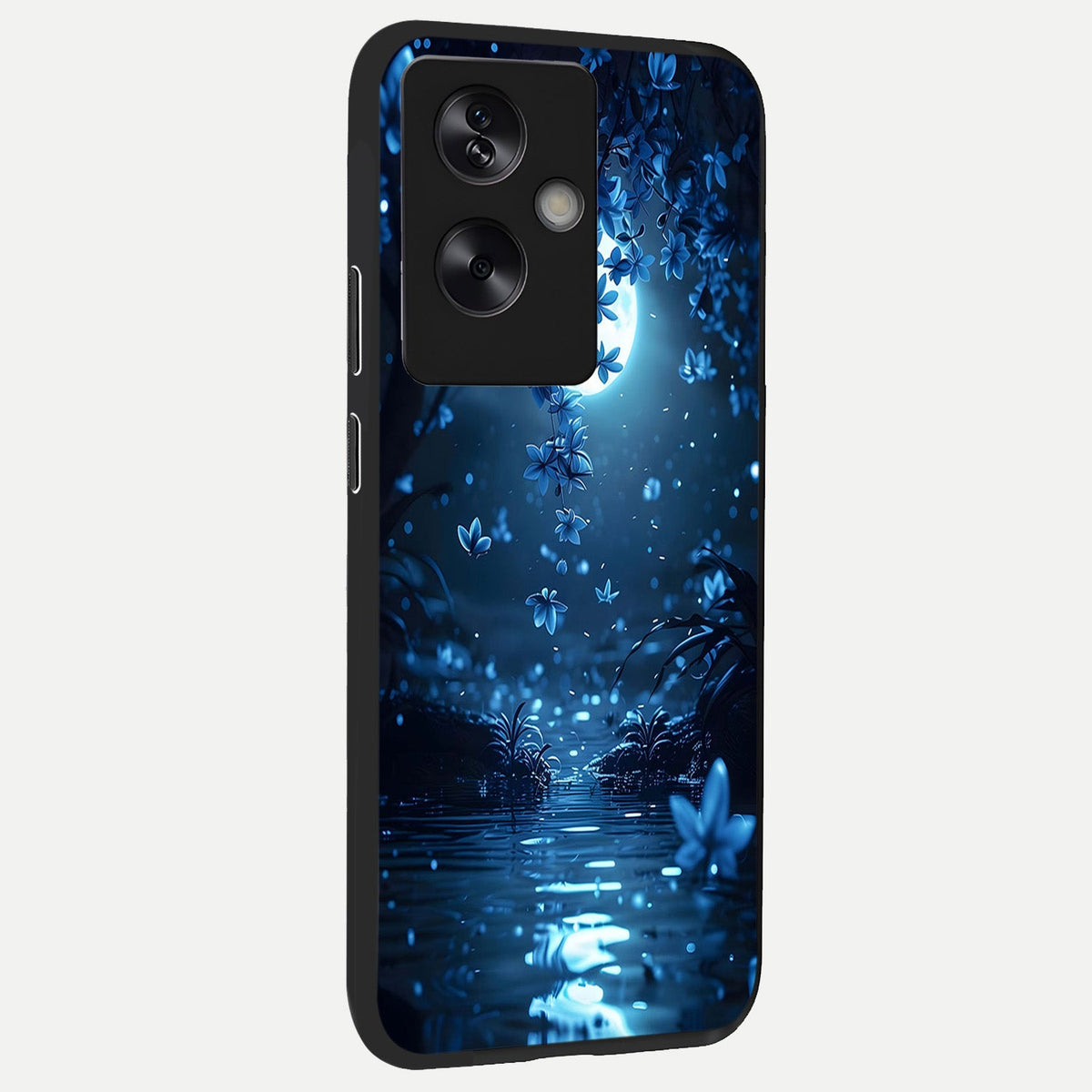  Moonlight Petal Dream back cover For Oppo A79 slim fit glass case with vibrant aesthetic design