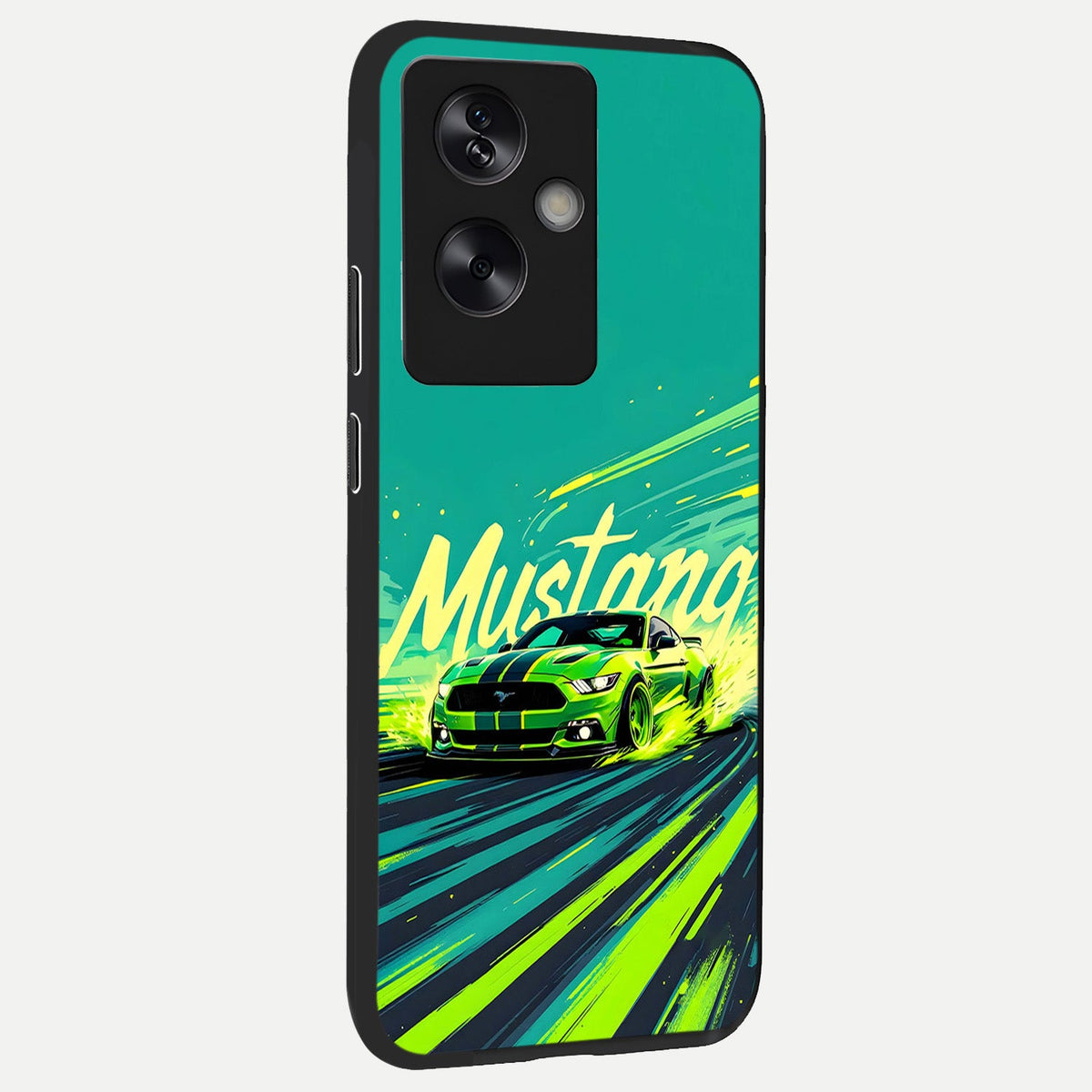  Mustang Bang back cover For Oppo A79 slim fit glass case with vibrant aesthetic design