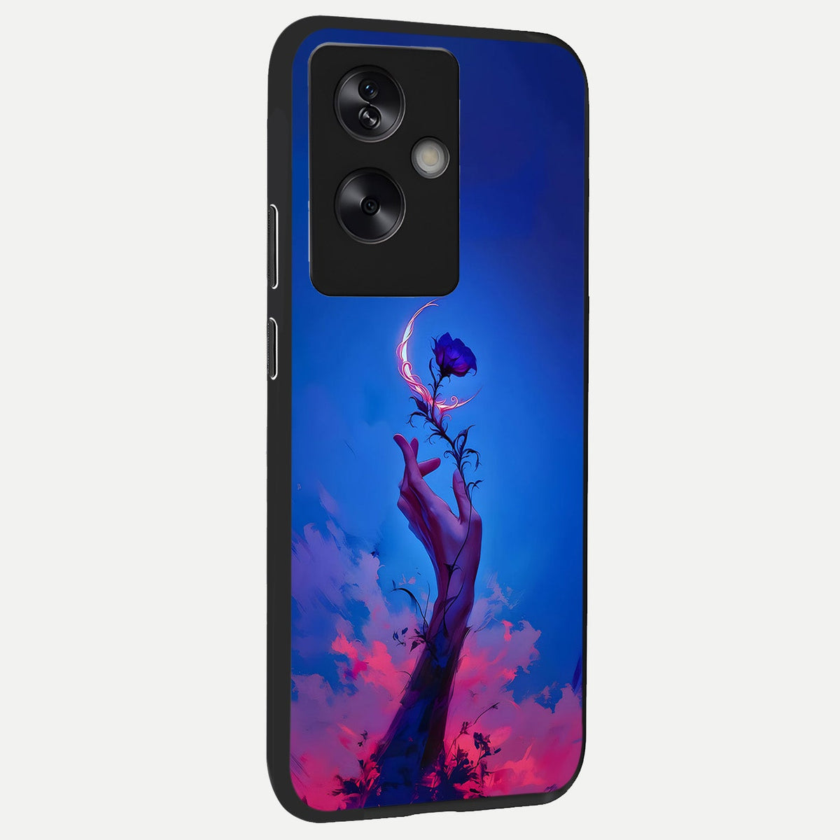  Mystic Hand back cover For Oppo A79 slim fit glass case with vibrant aesthetic design