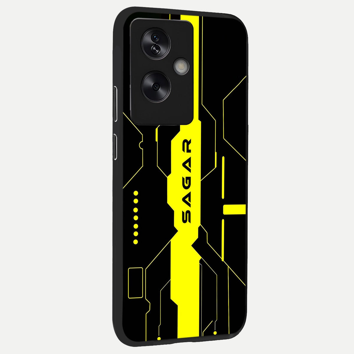  Neon CYBERPUNK Custom Name back cover For Oppo A79 slim fit glass case with vibrant aesthetic design