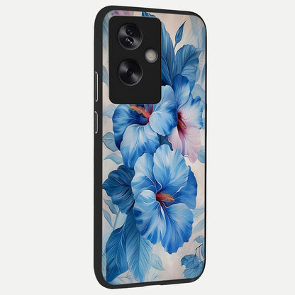  Ocean Hibiscus Grace back cover For Oppo A79 slim fit glass case with vibrant aesthetic design