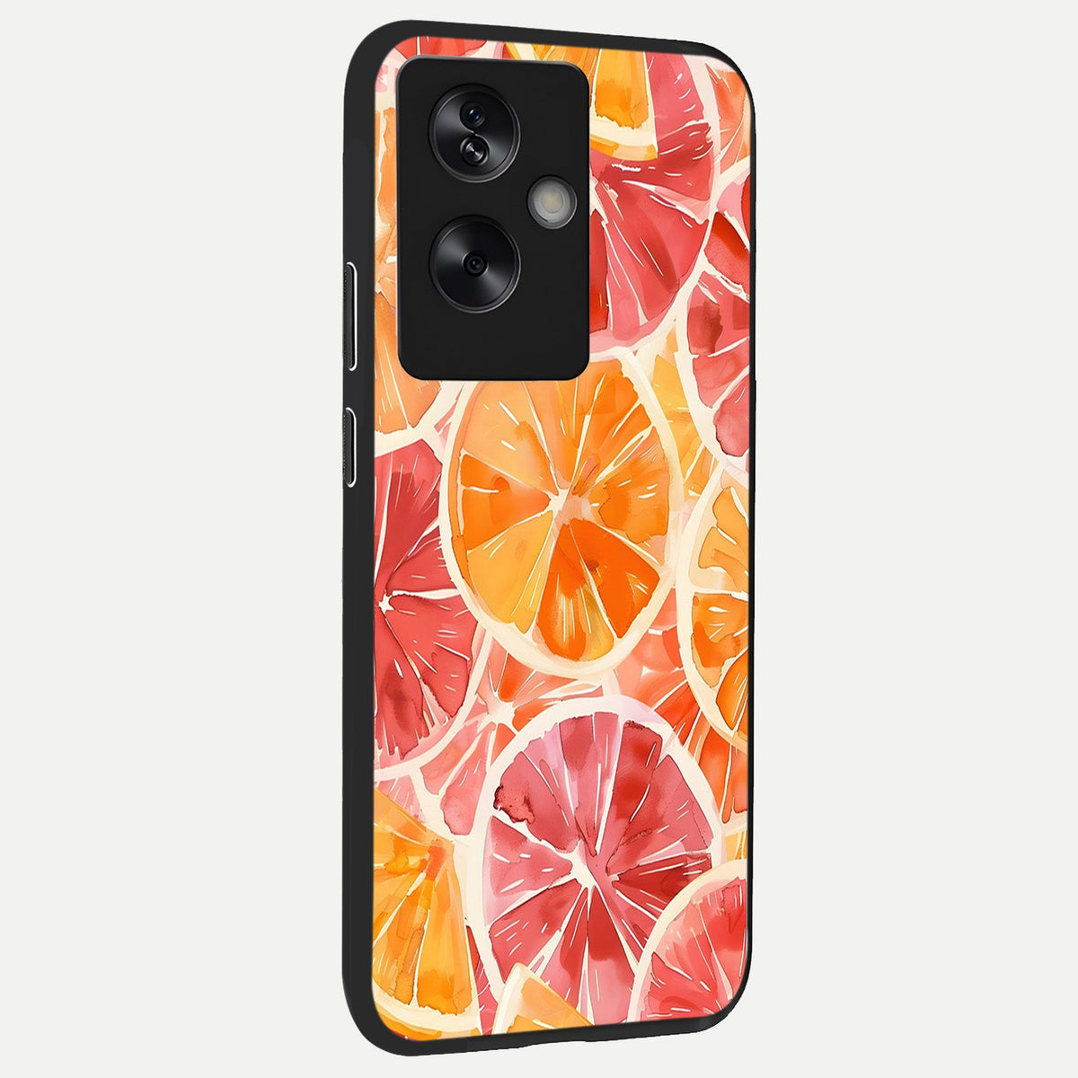  Orange Fruits Pattern back cover For Oppo A79 slim fit glass case with vibrant aesthetic design