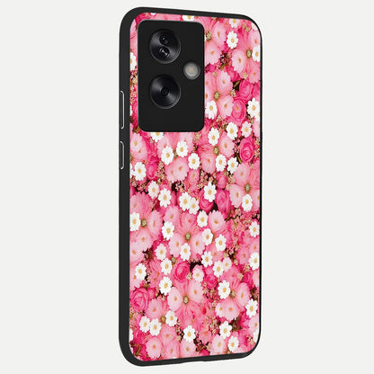  Pink Daisy Bliss back cover For Oppo A79 slim fit glass case with vibrant aesthetic design