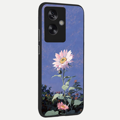  Pink Shells Outline back cover For Oppo A79 slim fit glass case with vibrant aesthetic design