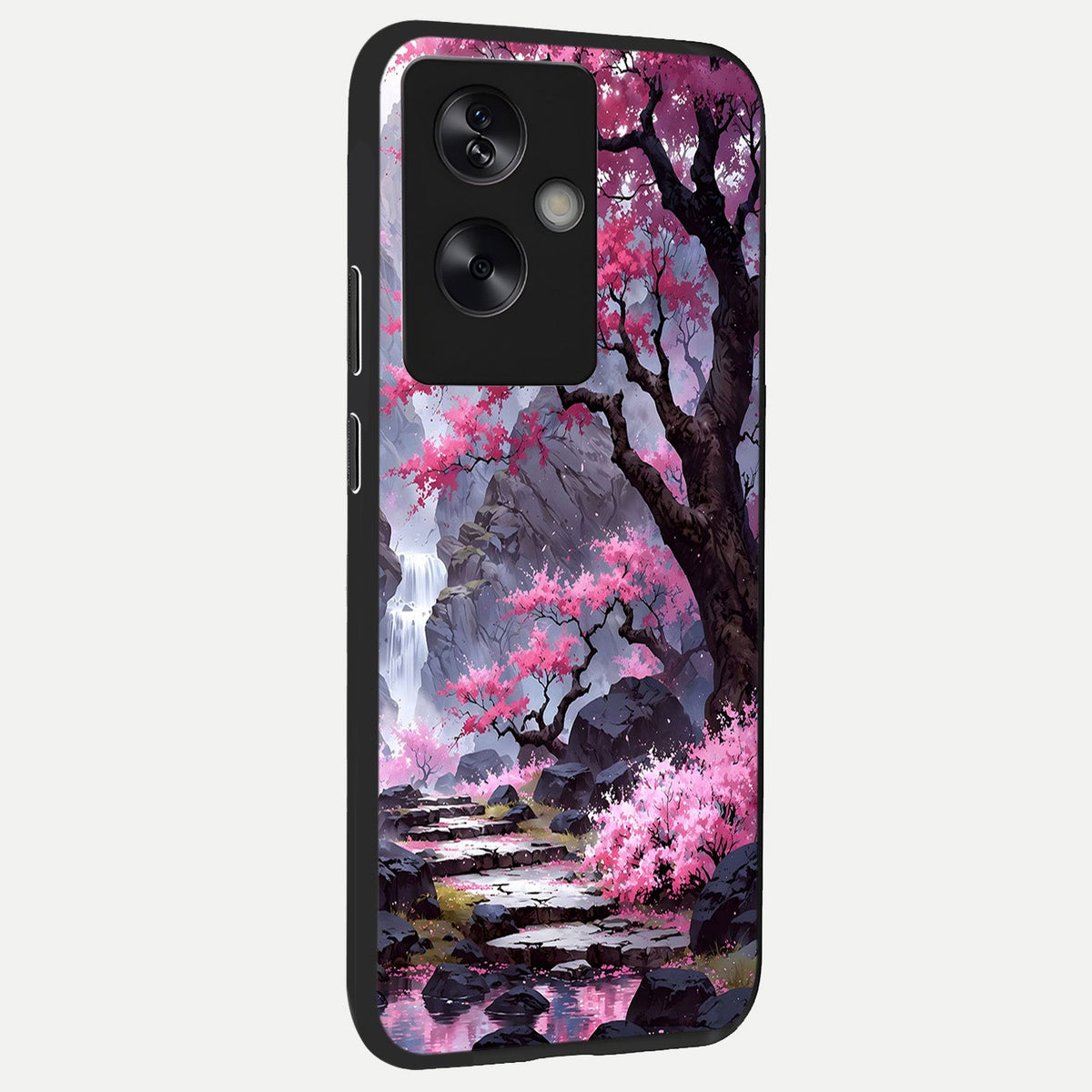  Pink Sunflower Glow back cover For Oppo A79 slim fit glass case with vibrant aesthetic design