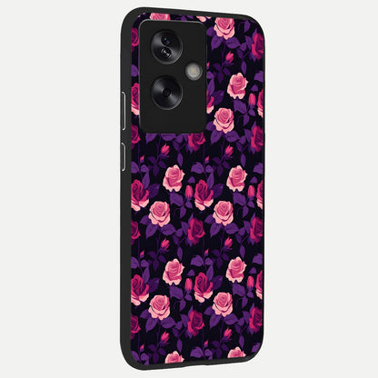  Rose Garden Twilight back cover For Oppo A79 slim fit glass case with vibrant aesthetic design
