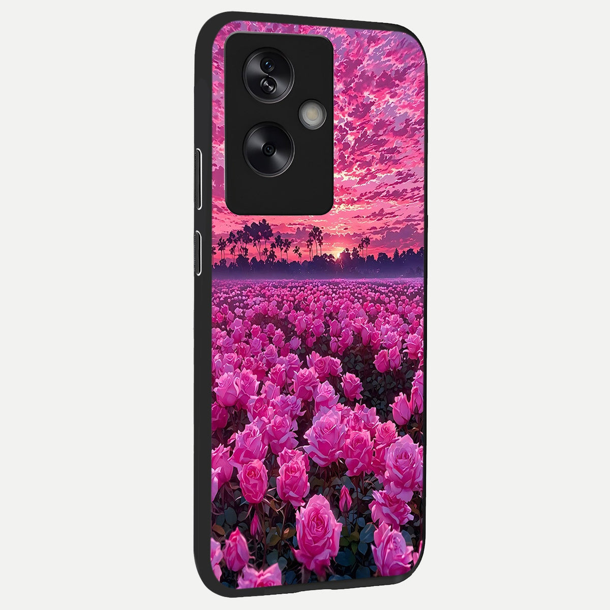 Rose Sunset Valley back cover For Oppo A79 slim fit glass case with vibrant aesthetic design