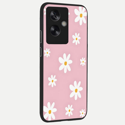  Soft Daisy Bliss back cover For Oppo A79 slim fit glass case with vibrant aesthetic design