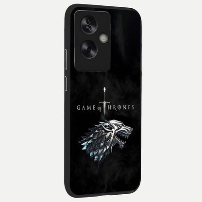  Throne Wolf Legacy back cover For Oppo A79 slim fit glass case with vibrant aesthetic design