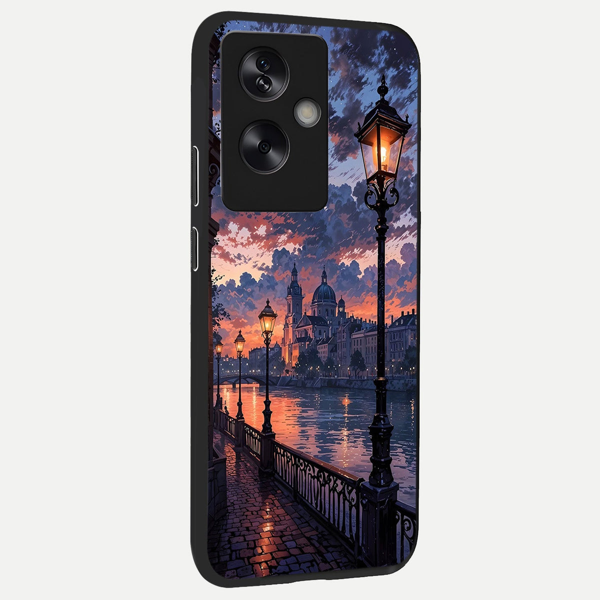  Twilight River Lights back cover For Oppo A79 slim fit glass case with vibrant aesthetic design