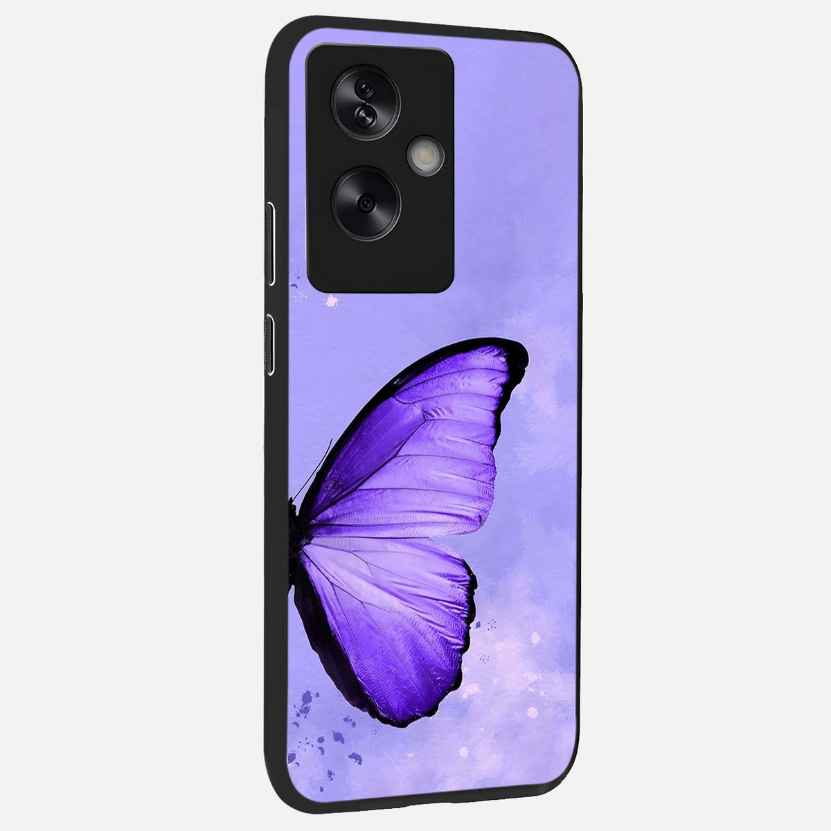  Violet Dream Wing back cover For Oppo A79 slim fit glass case with vibrant aesthetic design