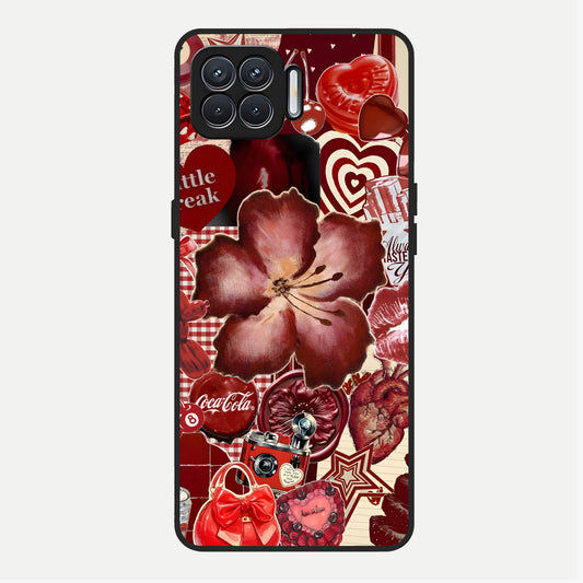  Aesthetic Little Freak Glass Case For Oppo F17 back cover – full design glossy printed glass finish