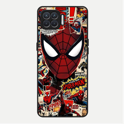 Aesthetic Wonder Spider Glass Case For Oppo F17 back cover – full design glossy printed glass finish