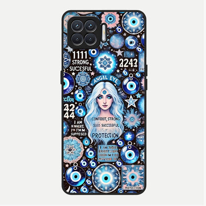 Angel Aura Shield Glass Case For Oppo F17 back cover – full design glossy printed glass finish
