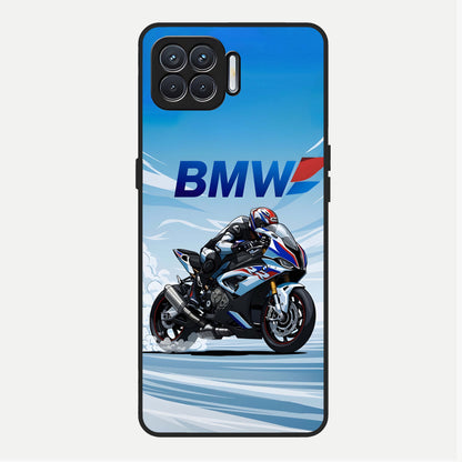  BMW Power Drift Glass Case For Oppo F17 back cover – full design glossy printed glass finish