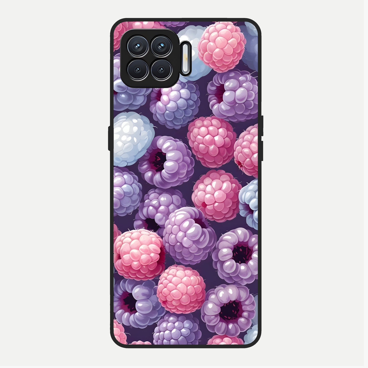  Berry Candy Pop Glass Case For Oppo F17 back cover – full design glossy printed glass finish