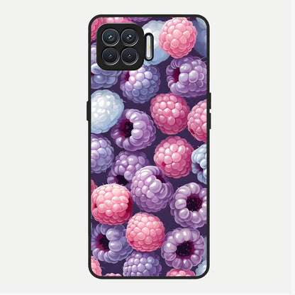  Berry Candy Pop Glass Case For Oppo F17 back cover – full design glossy printed glass finish