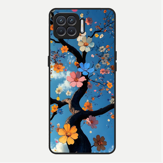  Blossom Dream Sky Glass Case For Oppo F17 back cover – full design glossy printed glass finish