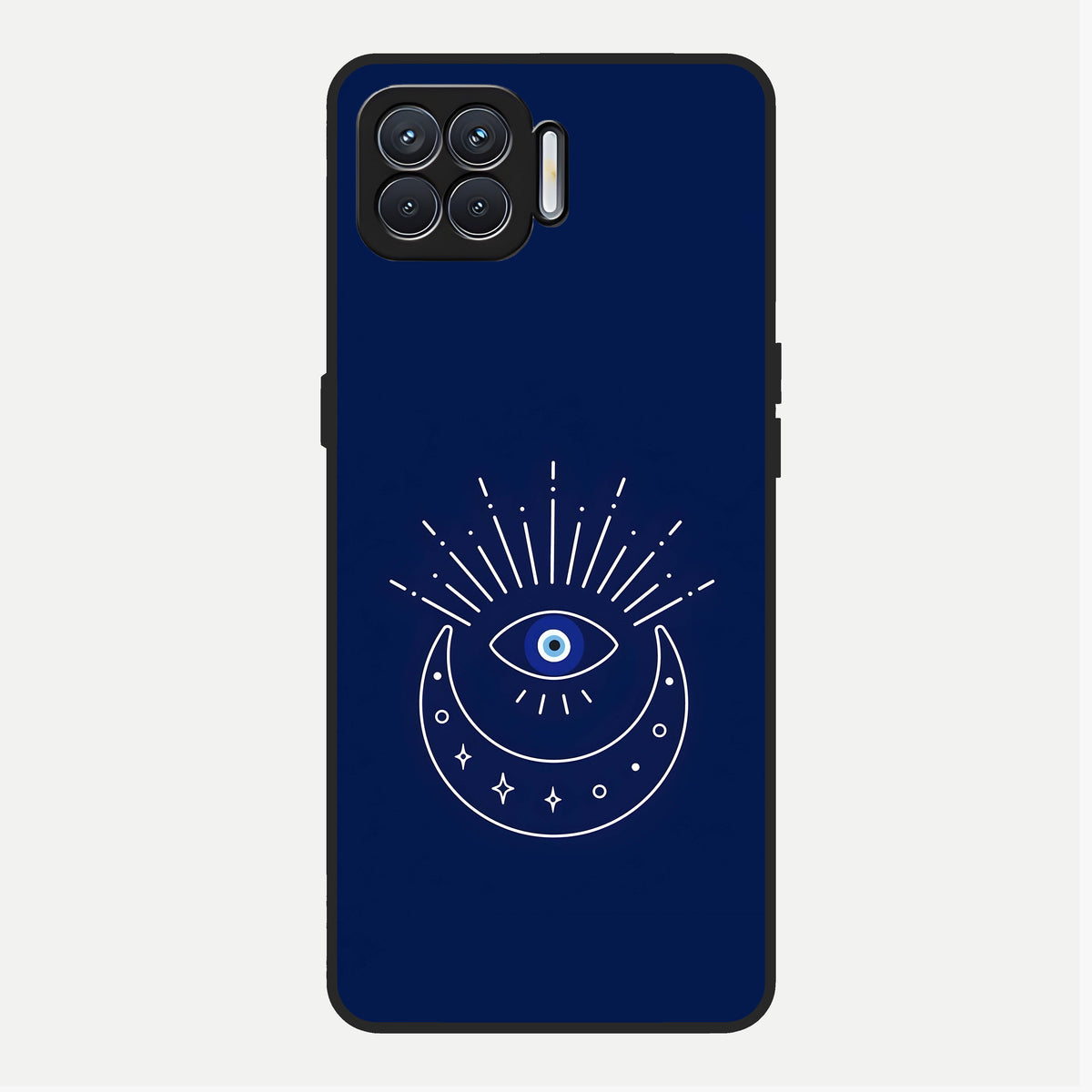  Blue Evil Eye Glass Case For Oppo F17 back cover – full design glossy printed glass finish