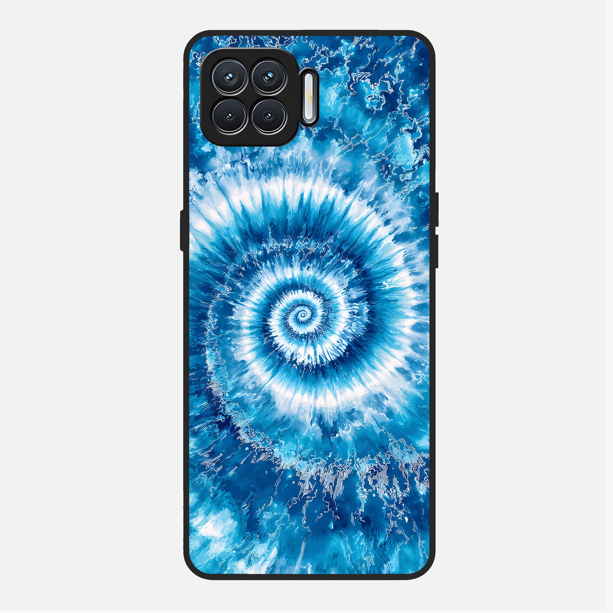  Blue Galaxy Wave Glass Case For Oppo F17 back cover – full design glossy printed glass finish