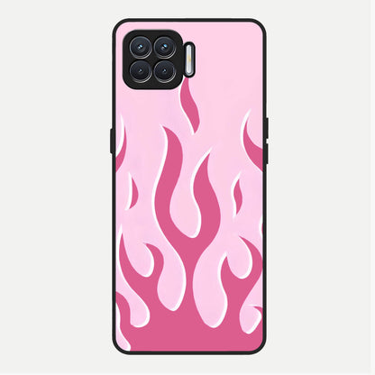  Blush Flame Energy Glass Case For Oppo F17 back cover – full design glossy printed glass finish