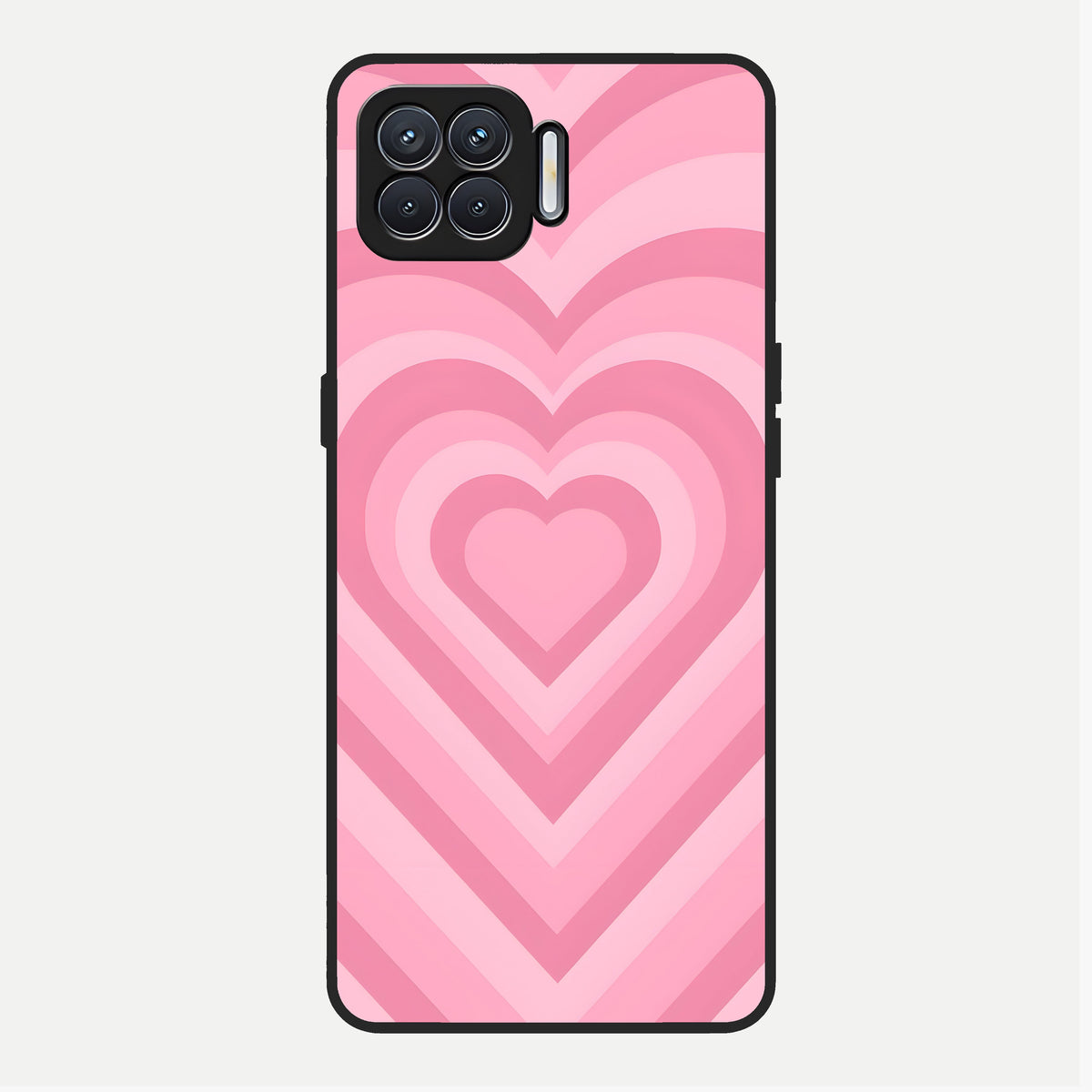  Blush Heart Waves Glass Case For Oppo F17 back cover – full design glossy printed glass finish